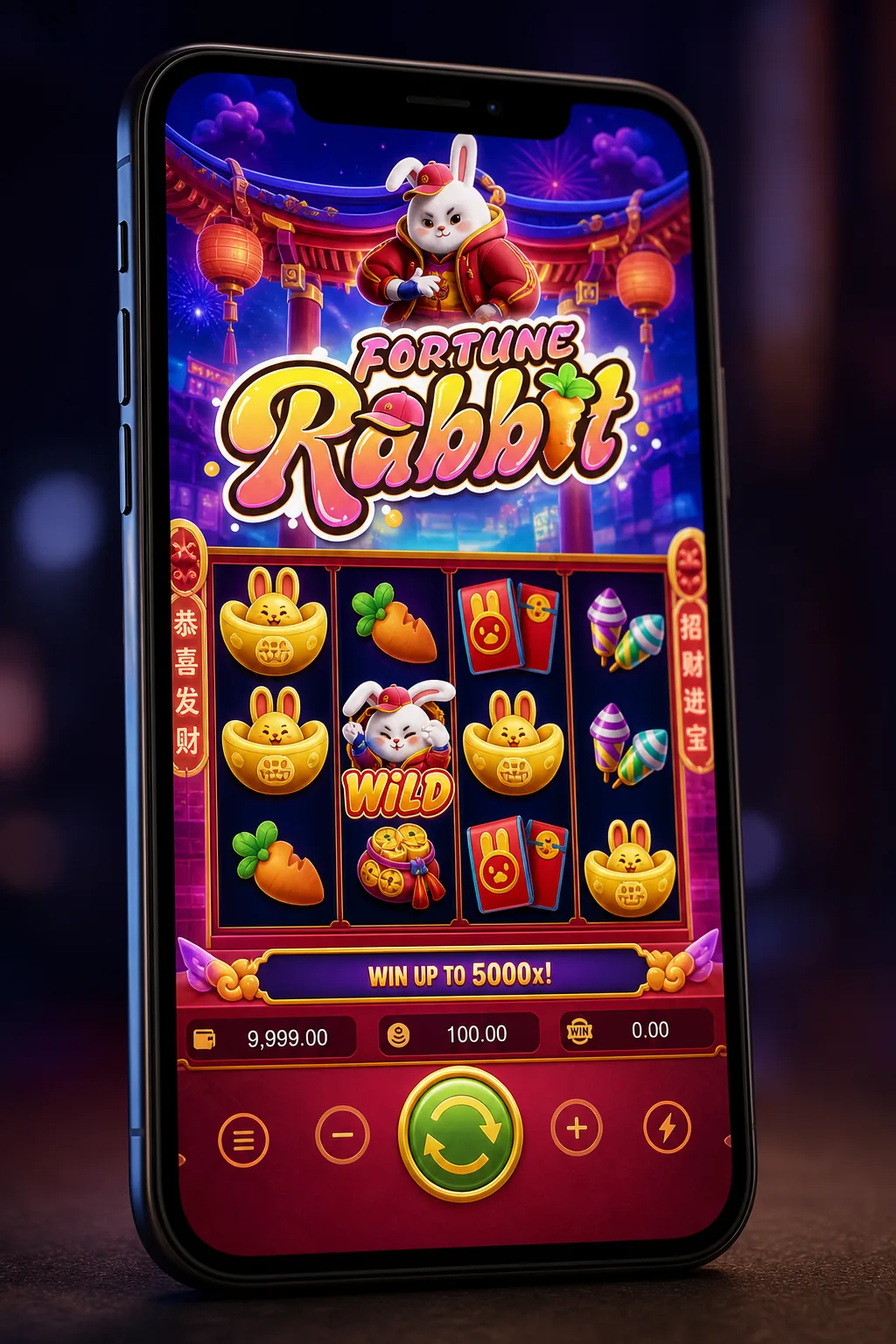 Fortune Rabbit Screenshot - Reels Showing a Winning Combination During a Bonus Spin